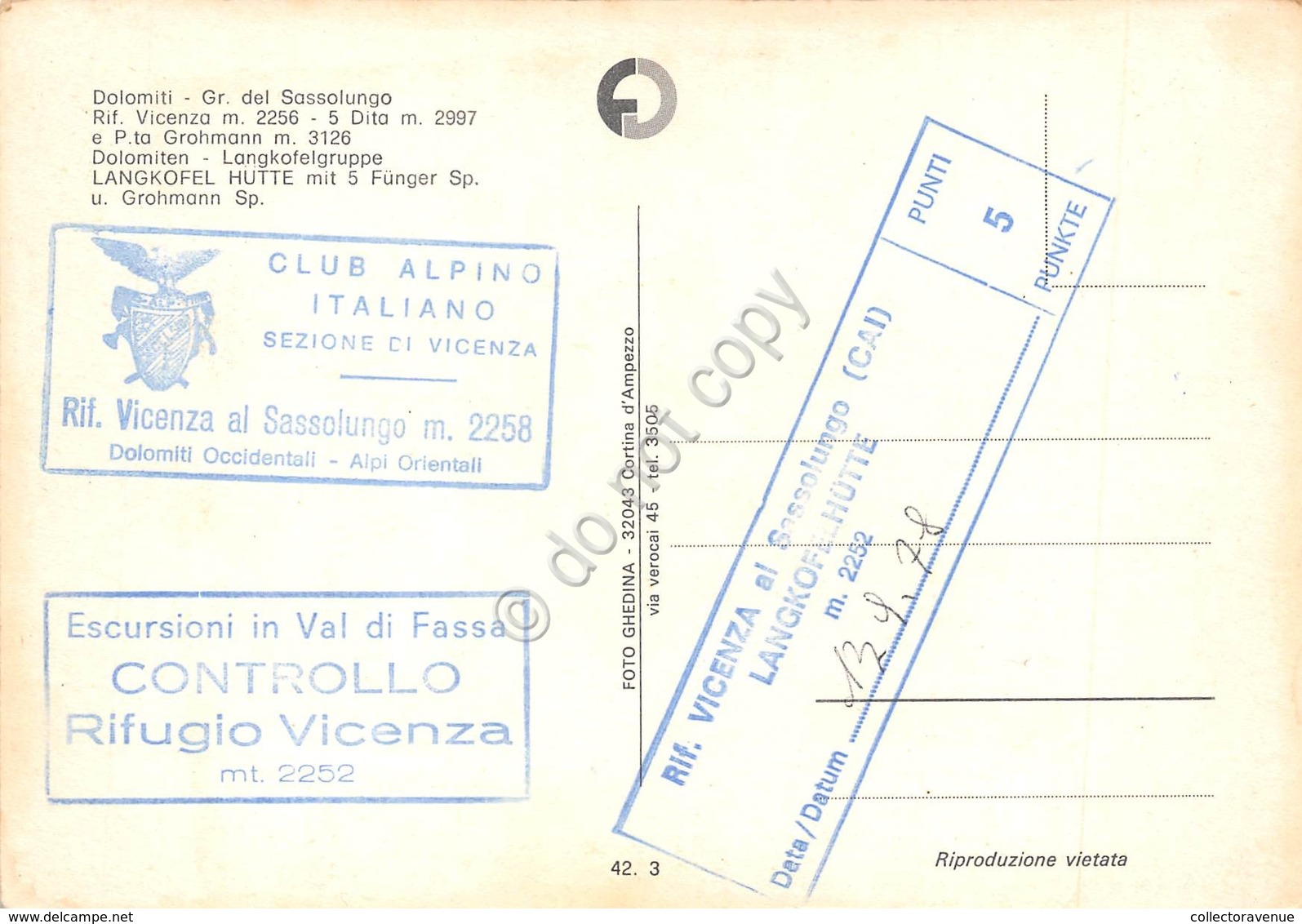 Cartolina Rifugio Vicenza 1978 Timbri Al Retro (Bolzano) - Bolzano (Bozen)