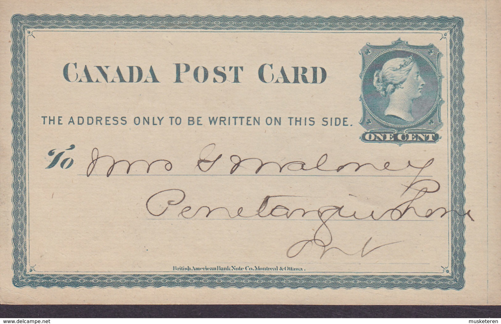 Canada Postal Stationery Ganzsache 1c. Victoria PRIVATE Print GENERAL EXPRESS OFFICE Agent J. D. Irwin TORONTO 1877 - 1860-1899 Règne De Victoria