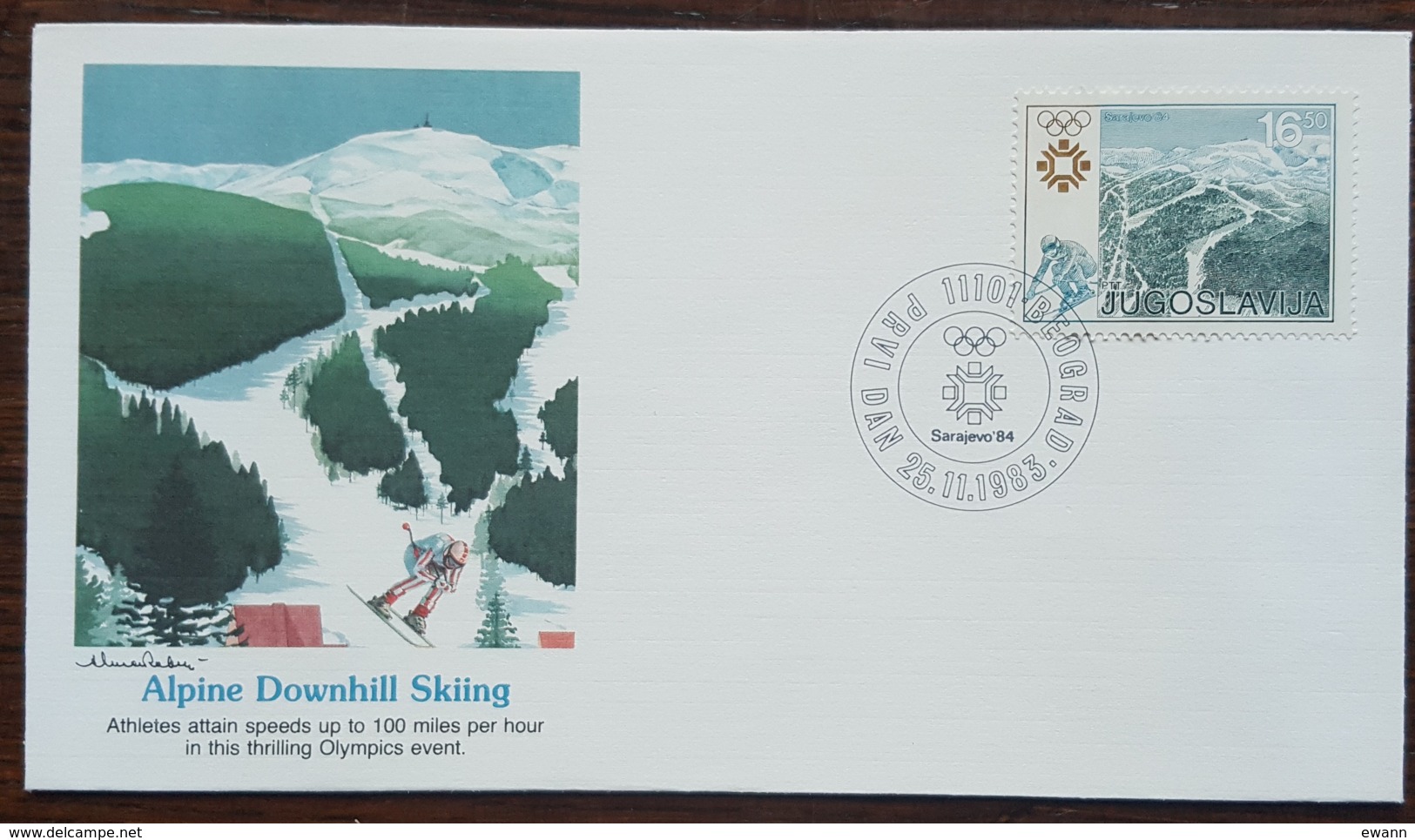 Yougoslavie - FDC 1983 - YT N°1894 - Jeux Olympiques De Sarajevo / Ski Alpin - FDC