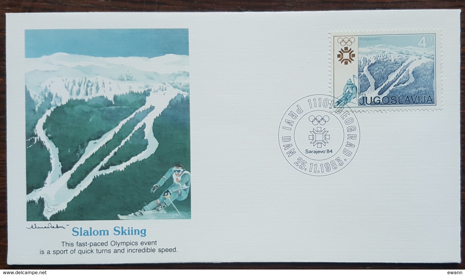 Yougoslavie - FDC 1983 - YT N°1892 - Jeux Olympiques De Sarajevo / Slalom - FDC