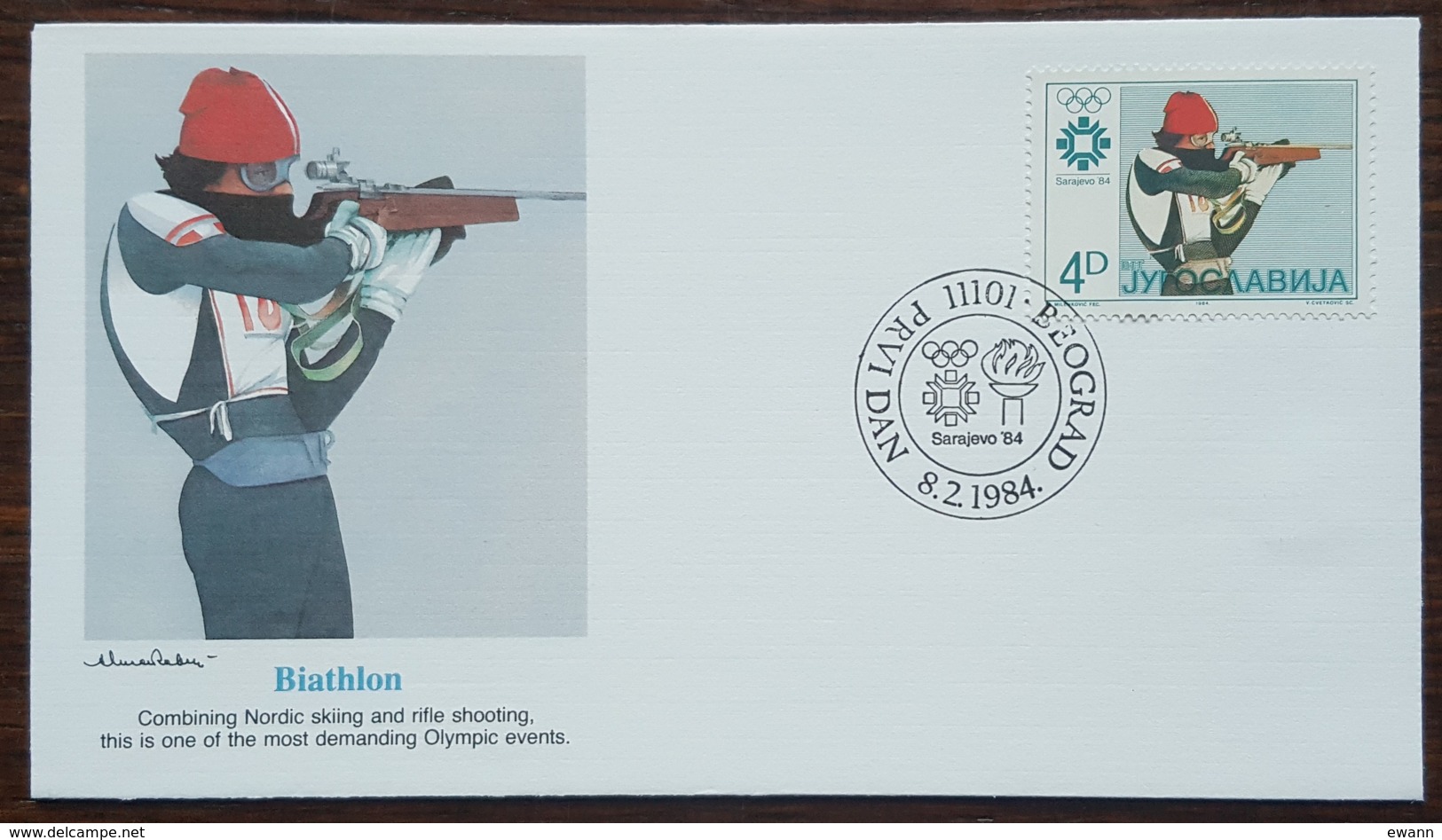 Yougoslavie - FDC 1984 - YT N°1908 - Jeux Olympiques De Sarajevo / Biathlon - FDC