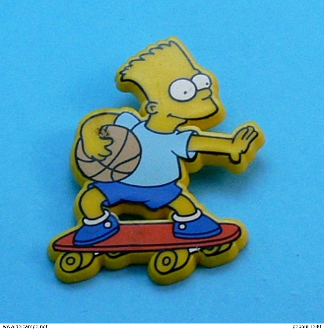 PIN'S //  ** BART SIMSONS / EN SKATE ** . (™ & ©1991 20th C Fox F.C.) - Skateboard