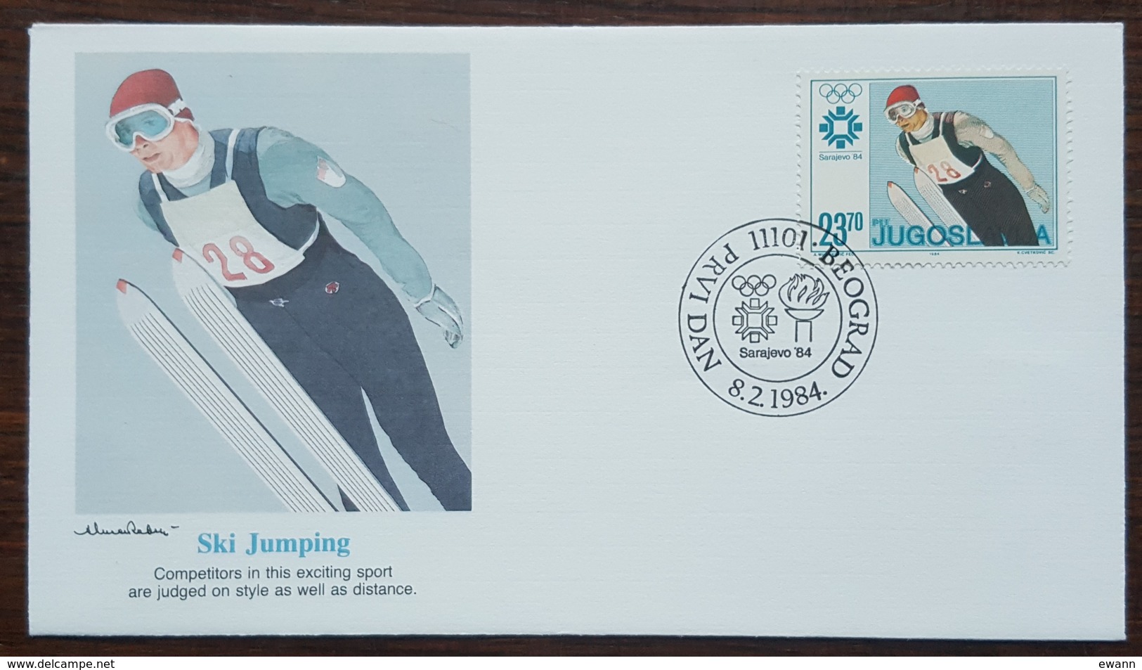 Yougoslavie - FDC 1984 - YT N°1914 - Jeux Olympiques De Sarajevo / Saut à Skis - FDC