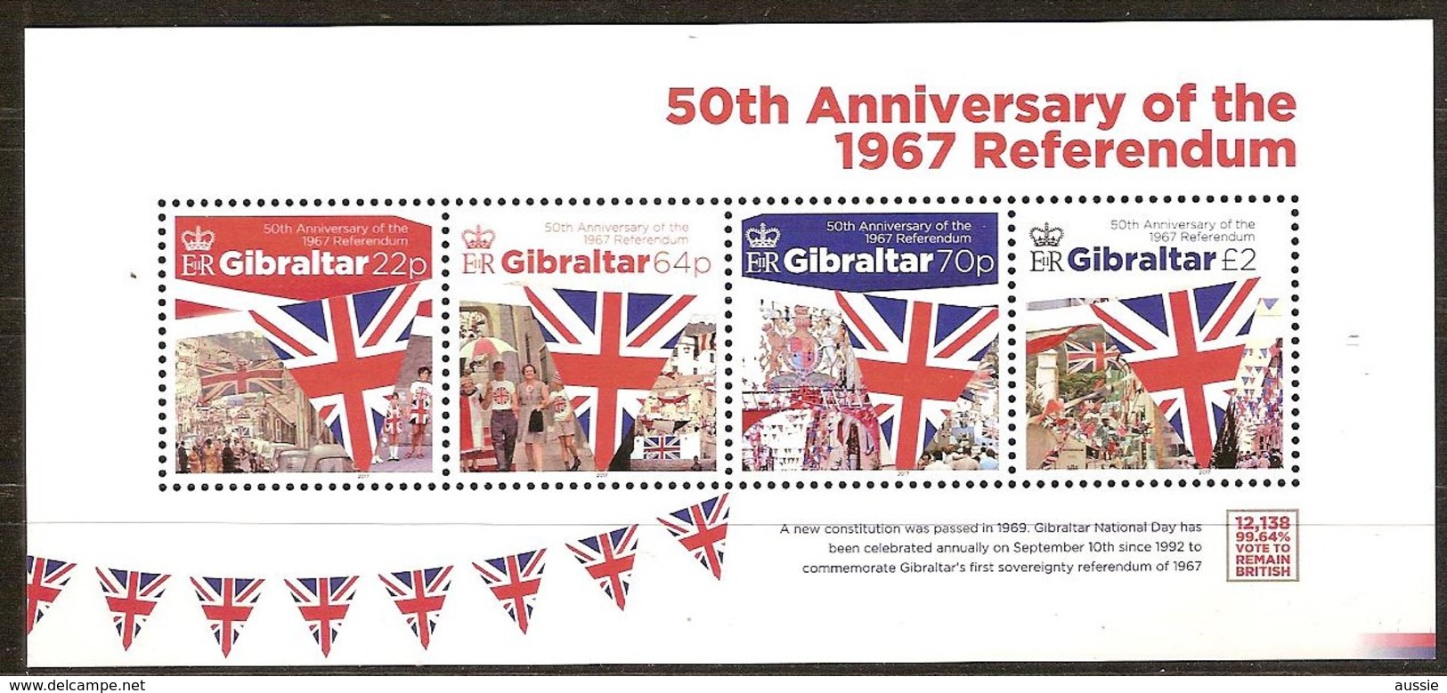 Gibraltar 2017 Micheln° 1802-1805 *** MNH 50th Anniversary Referendum 1967 - Gibraltar