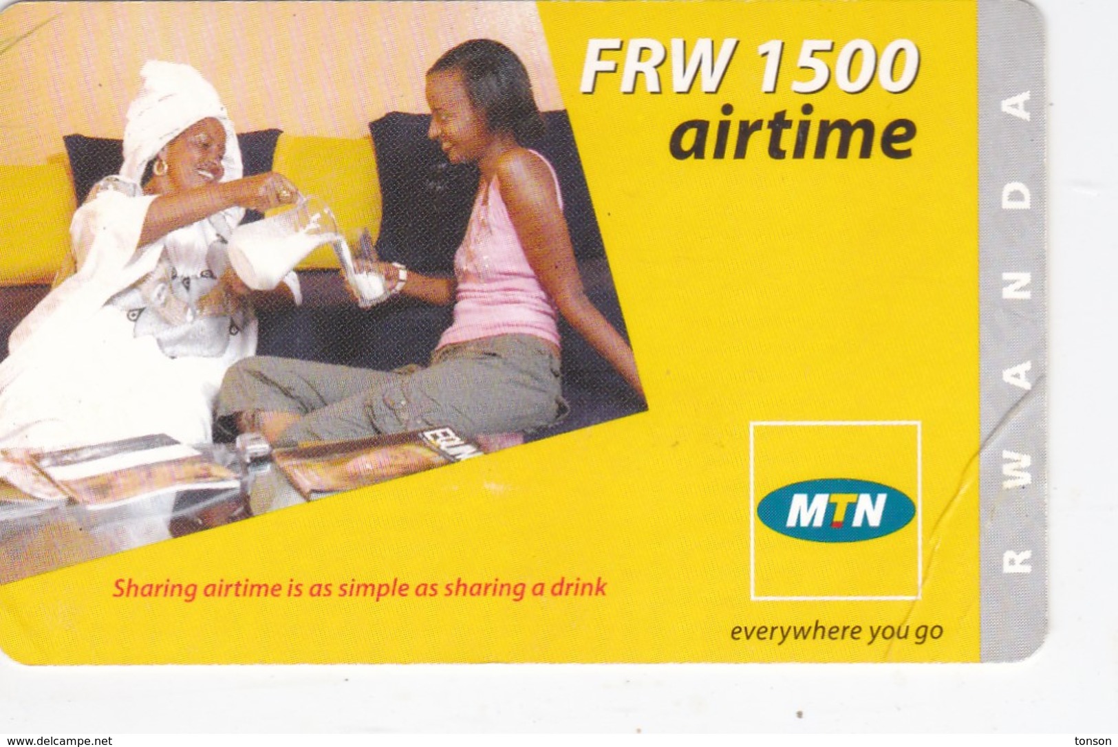 Rwanda, FRW 1500 Airtime, 2 Women, 2 Scans.   Please Read - Ruanda
