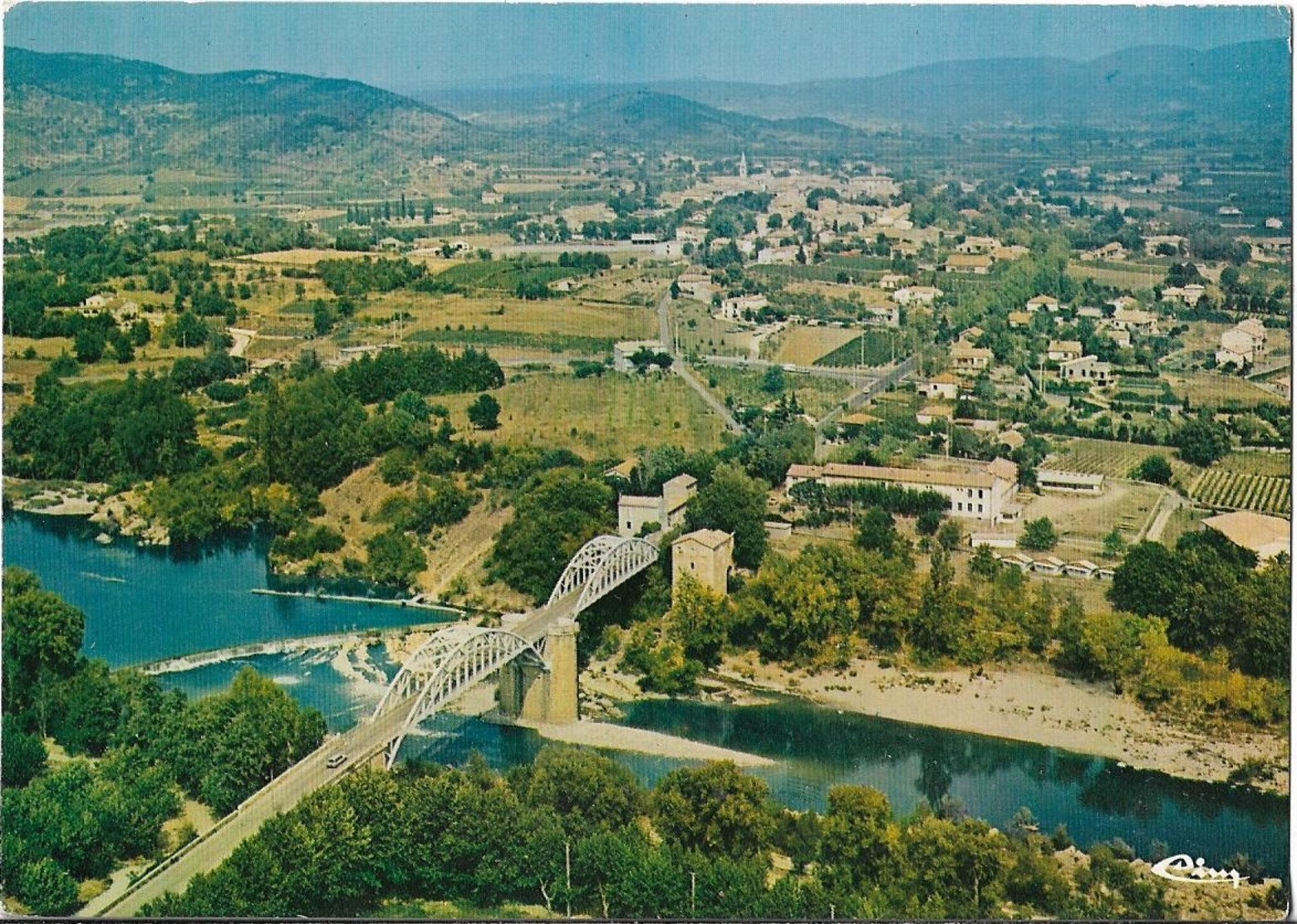 CPM  De  VALLON  PONT  D' ARC  (07)   -  Vue  Aérienne  Du  Pont  De  Salavas     //   TBE - Vallon Pont D'Arc