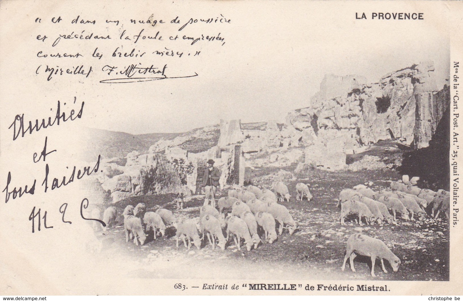 La Provence, Extrait De Mireille De Frédéric Mistral, Moutons, Sheep, Shephert (pk53538) - Autres & Non Classés