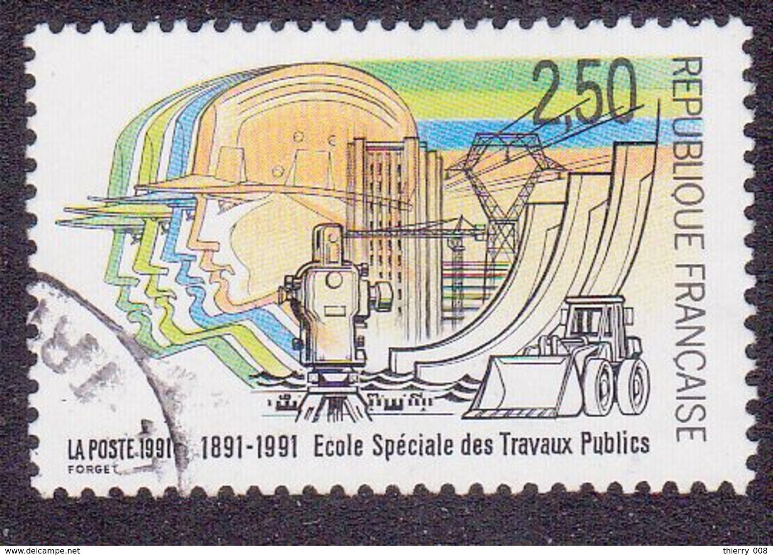 2726 France 1991 Oblitéré  Centenaire De L'Ecole Supérieure Des Travaux Publics - Oblitérés