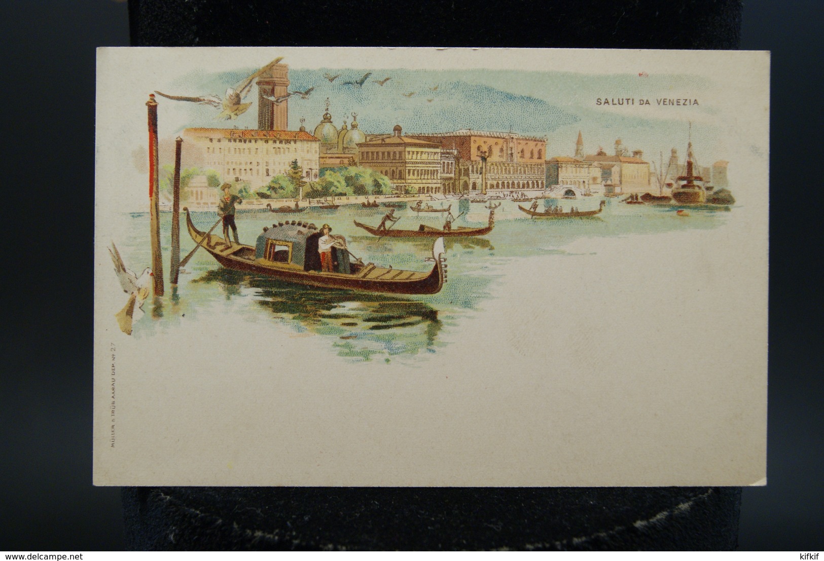 Carte Illustrée Ancienne Venise Un Saluti Da Venezia Muller Strub Aarau - Venezia (Venice)