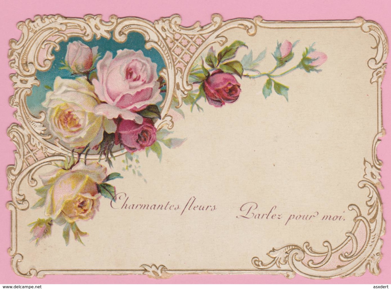 Découpi - Carte Relief:  "Charmantes Fleurs Parlez Pour Moi"  11,5cm X 8cm - Fleurs