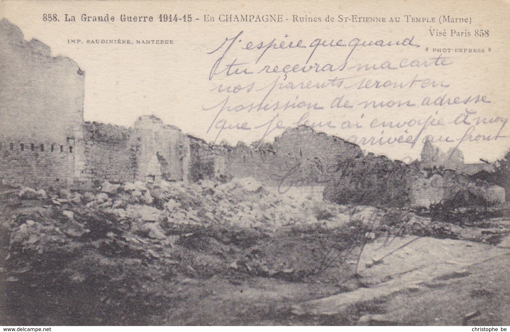 Ruines De St Etienne Au Temple, La Grande Guerre 1914-15 (pk53561) - Autres & Non Classés