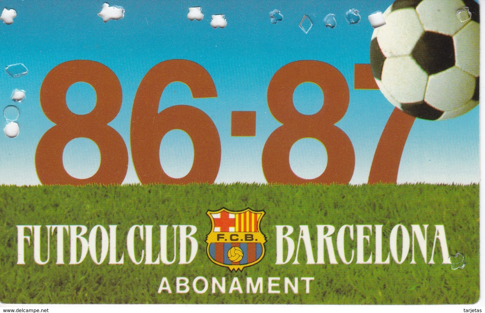 CARNET DE SOCIO DEL FUTBOL CLUB BARCELONA DEL AÑO 1986-87 GOL SUD 2ª GRADERIA (BARÇA) - Otros & Sin Clasificación