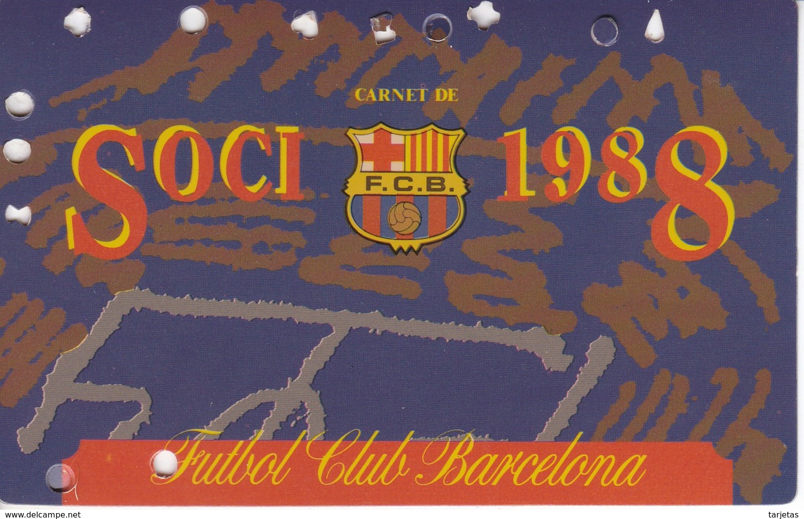 CARNET DE SOCIO DEL FUTBOL CLUB BARCELONA DEL AÑO 1988 - ANUAL (BARÇA) - Otros & Sin Clasificación