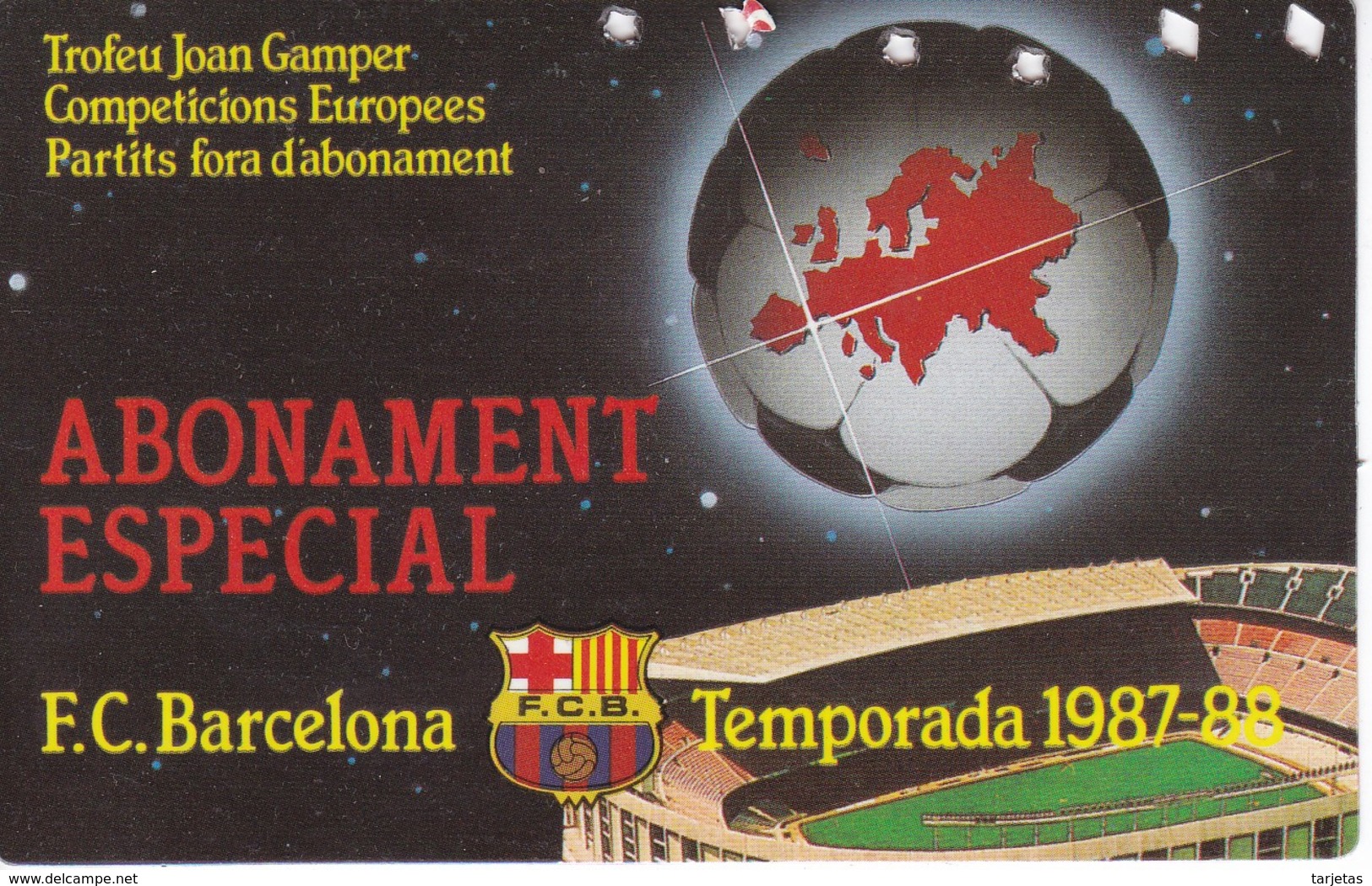 CARNET DE SOCIO DEL FUTBOL CLUB BARCELONA DEL AÑO 1987-88 GOL SUD 2ª GRADERIA (BARÇA) GAMPER - Other & Unclassified