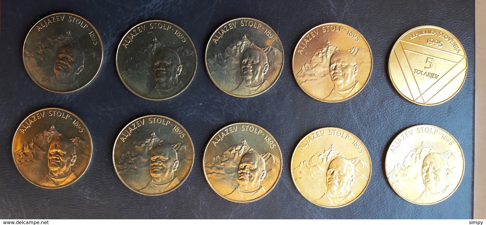 SLOVENIA  5 Tolarjev 1995  10 Pieces Jakob Aljaz UNC Commemorative Coin - Slovenia