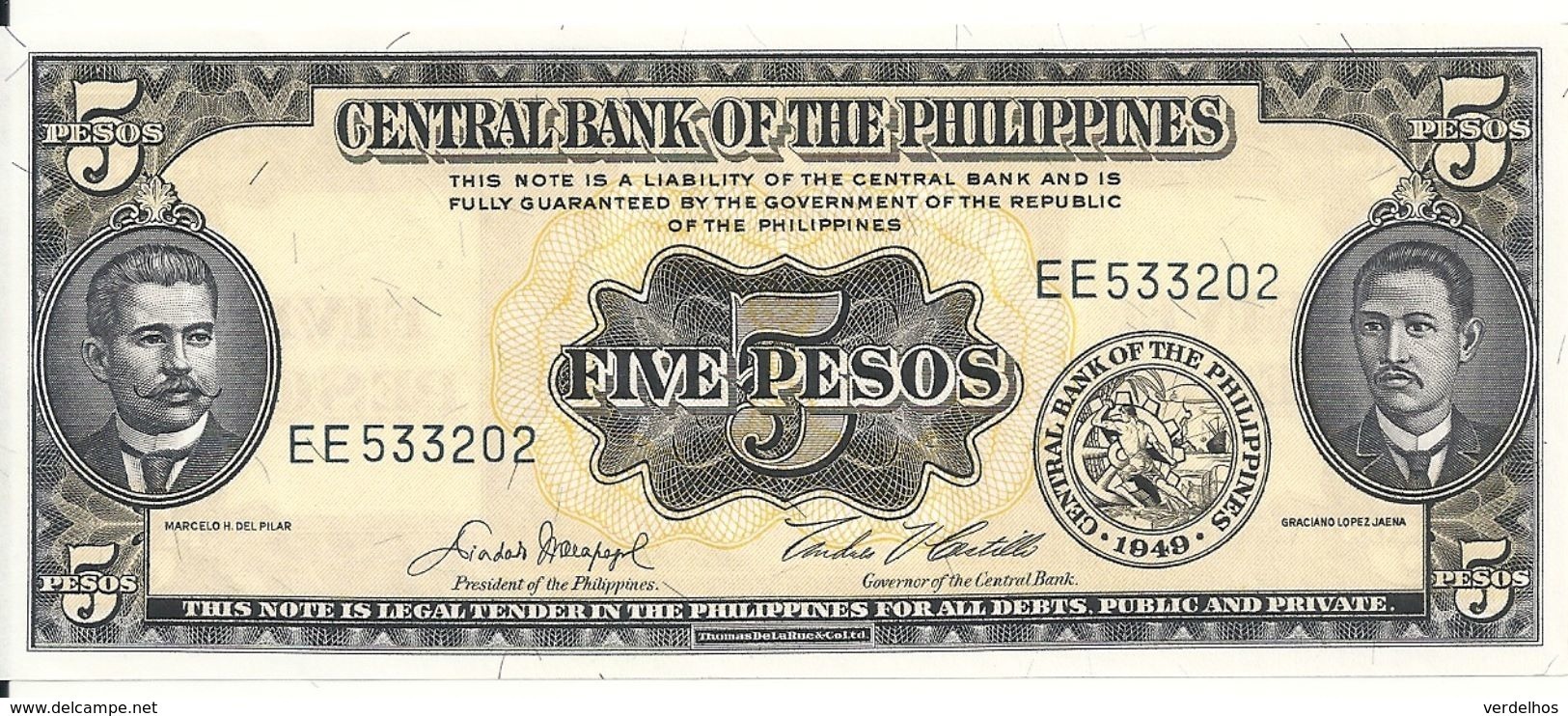 PHILIPPINES 5 PESOS ND UNC P 135 E - Philippines