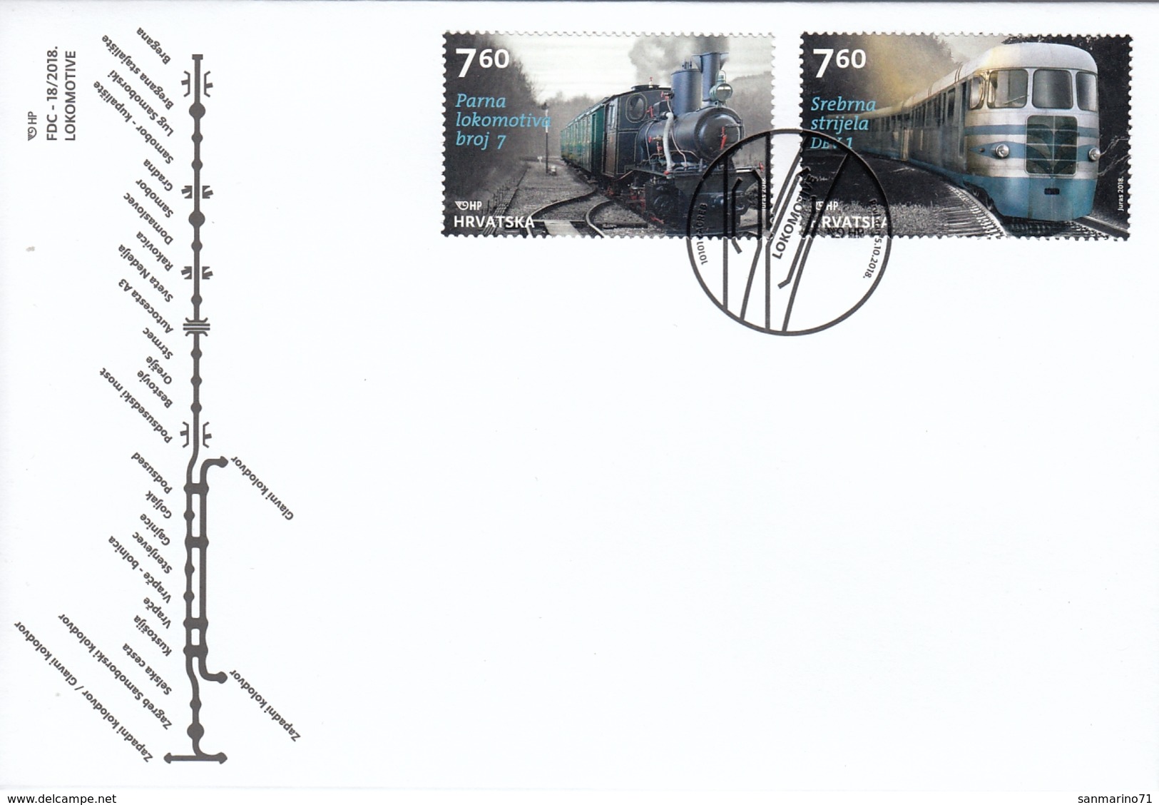 FDC CROATIA 1162-1163,trains - Trains