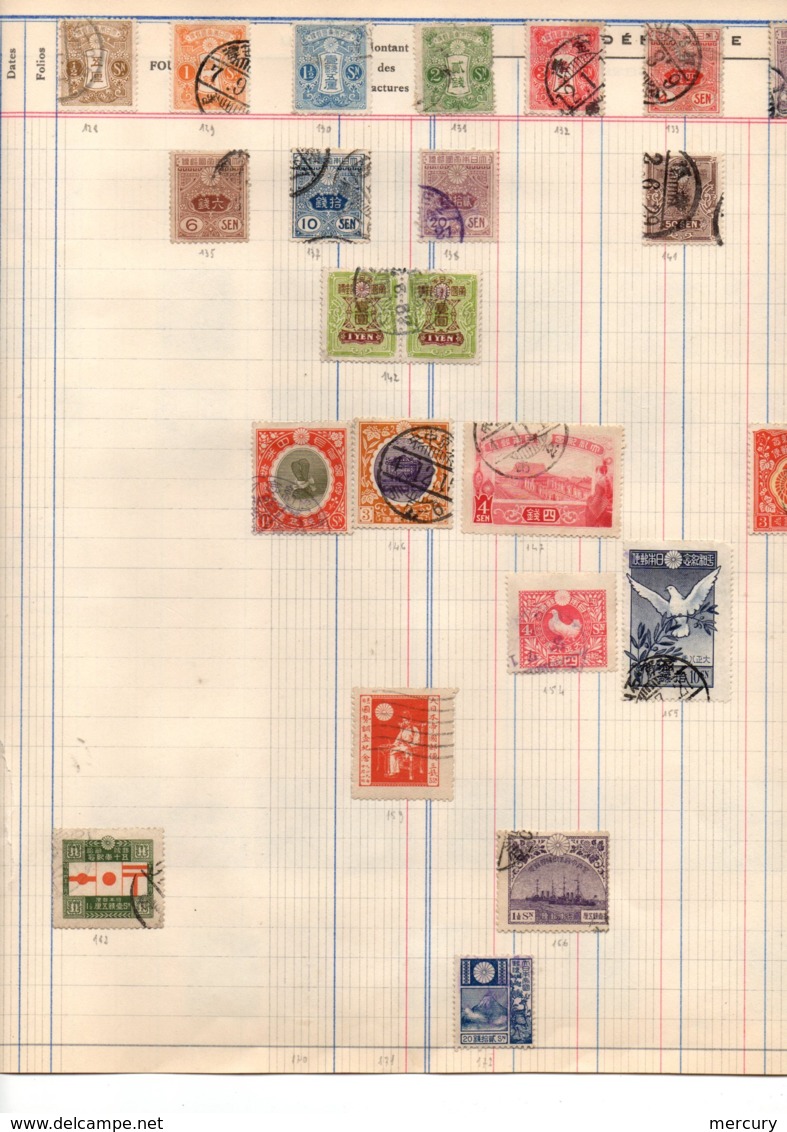 JAPON -Ensemble Intéressant Avec Quelques Bons Timbres - 4 Scans - Collections, Lots & Séries