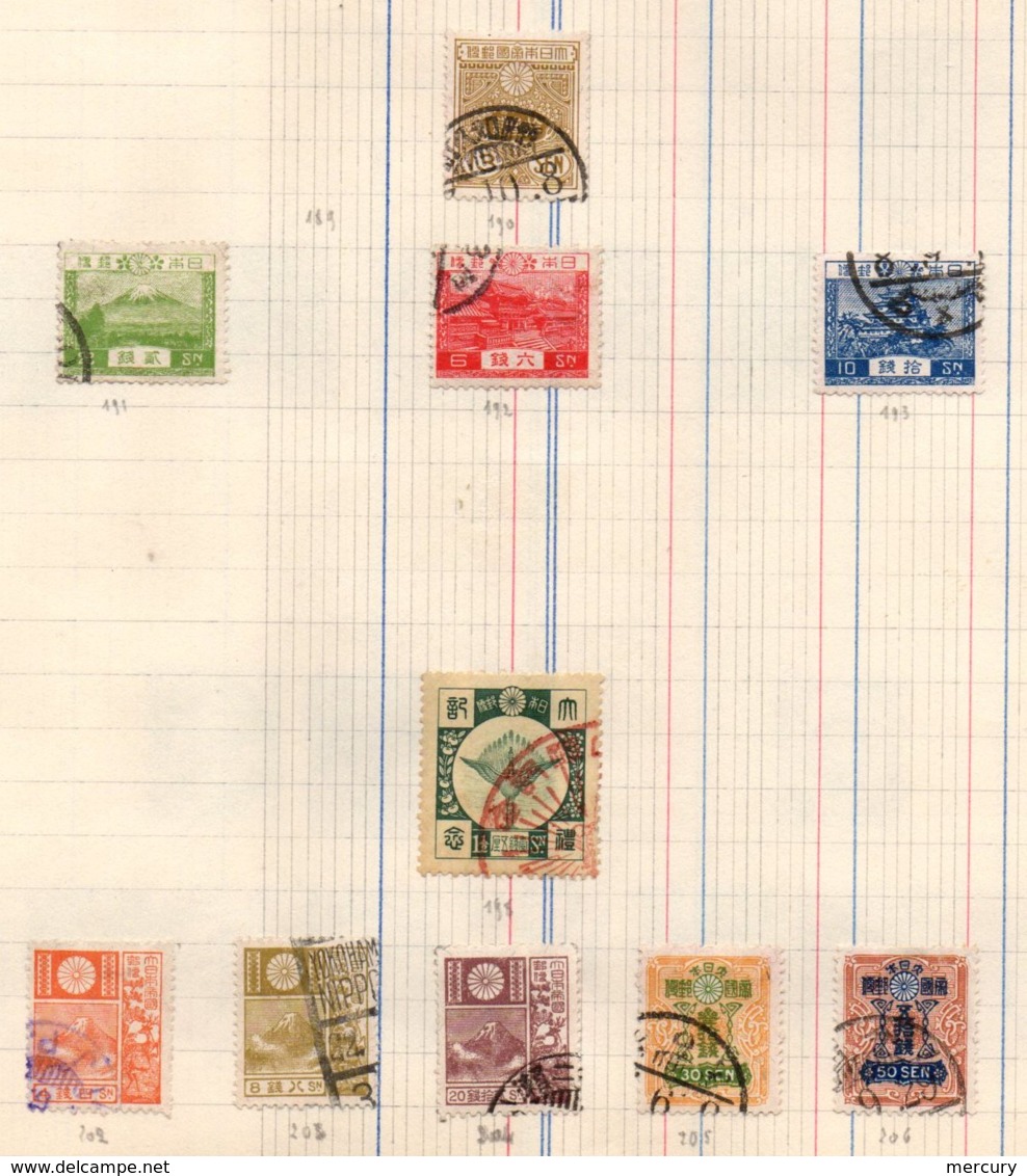 JAPON -Ensemble Intéressant Avec Quelques Bons Timbres - 4 Scans - Collections, Lots & Séries