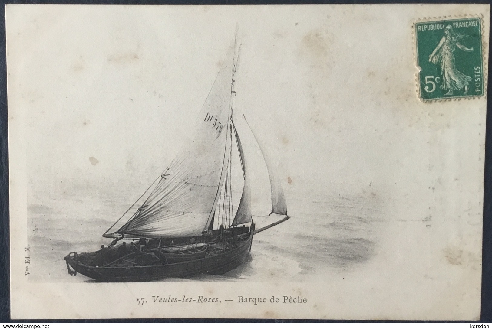Carte Postale - Veules-les-Roses - 57 Barque De Pêche - Vve Ed. M - Veules Les Roses