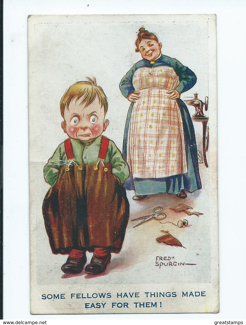 Illustrator Postcard Fred Spurgin   A.and H. Civil Life Posted 1920 Some Fellows Have Things Made Easy For Them - Spurgin, Fred