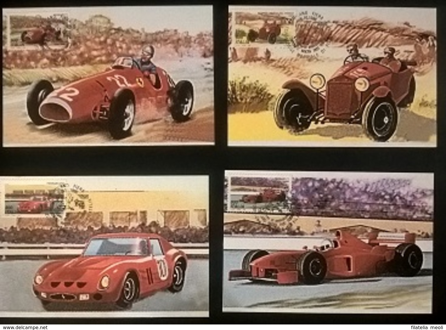 4 CARTOLINE SERIE FERRARI - Car Racing - F1