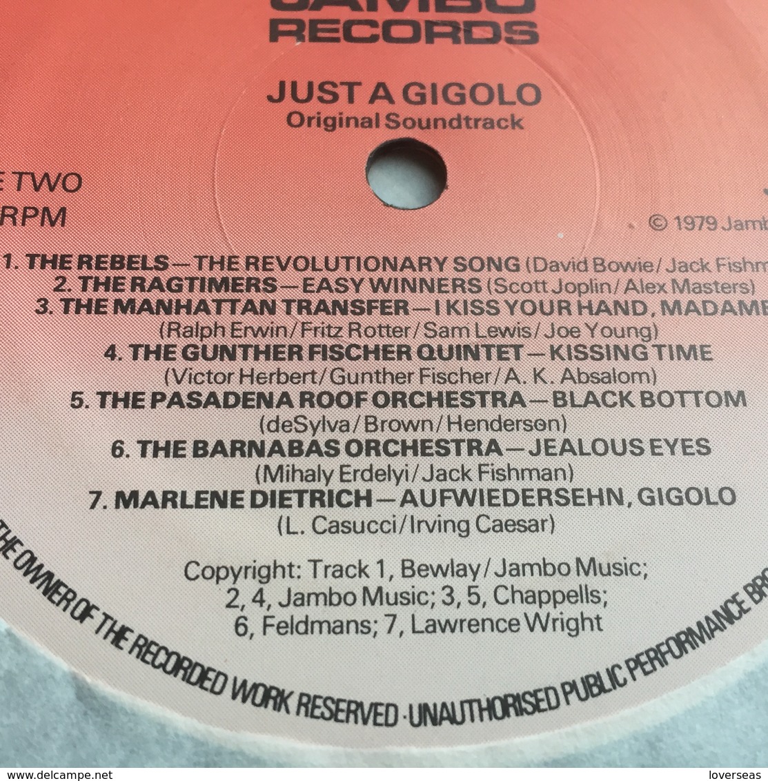 Aufwiedersehen, Gigolo Alternate LP Of Just A Gigolo OST Marlene DIETRICH David BOWIE - Collector's Editions