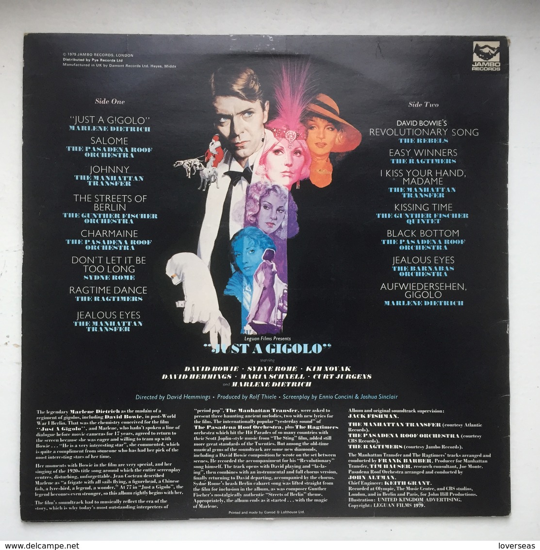 Aufwiedersehen, Gigolo Alternate LP Of Just A Gigolo OST Marlene DIETRICH David BOWIE - Collector's Editions