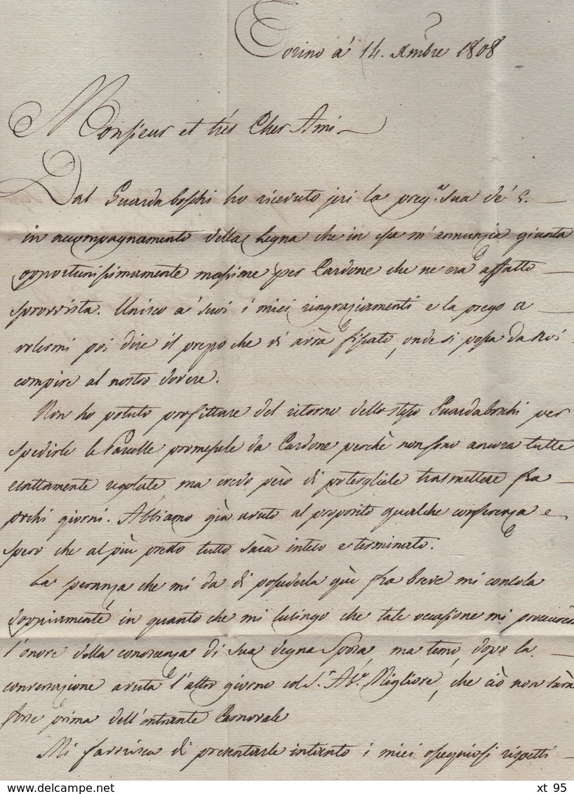 Turin - 104 - Port Paye - 1808 - Intendance De La Maison De L Empereur - Departement Conquis Du Pô - 1792-1815: Départements Conquis