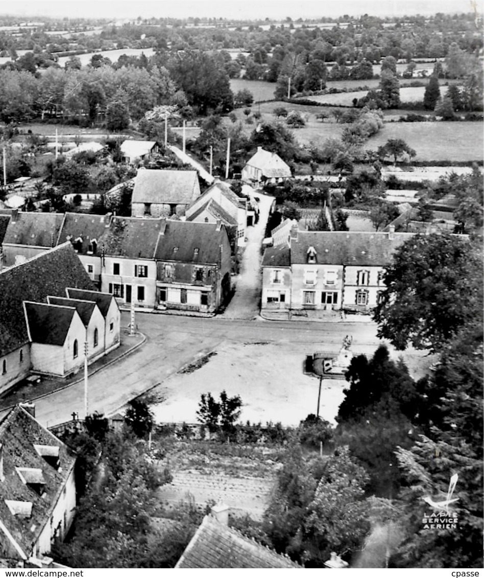 CPSM 18 PREVERANGES Cher - L' EGLISE ° "En Avion Au Dessus De" Lapie - Préveranges