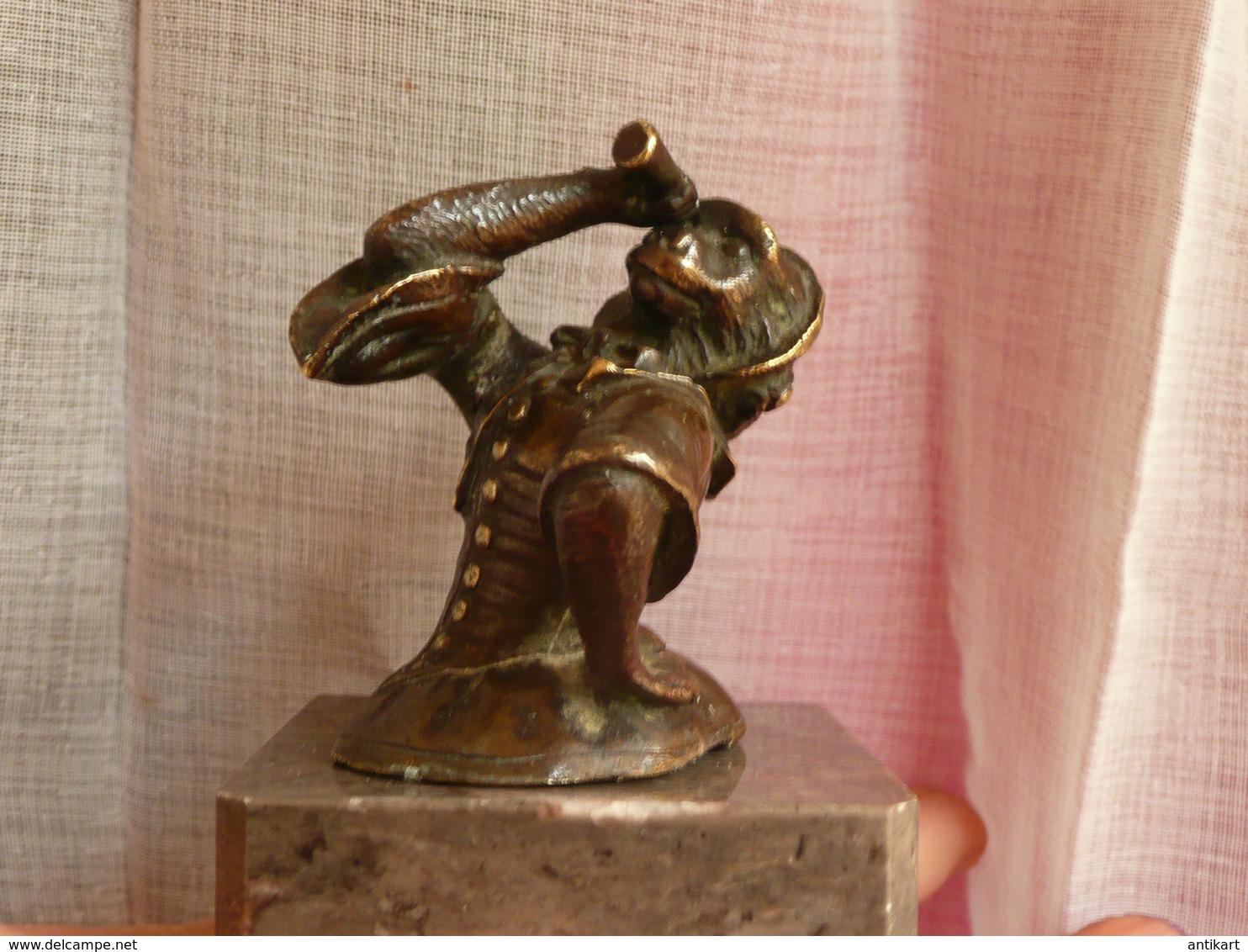 Curiosité XIXe - Singe Savant - Guenon à La Lorgnette - Bronze - Bronzes