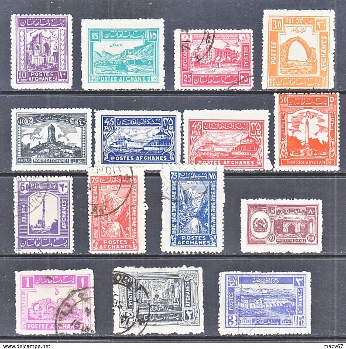 AFGHANISTAN   290-305    *   (o)   1934-38  Issue - Afghanistan