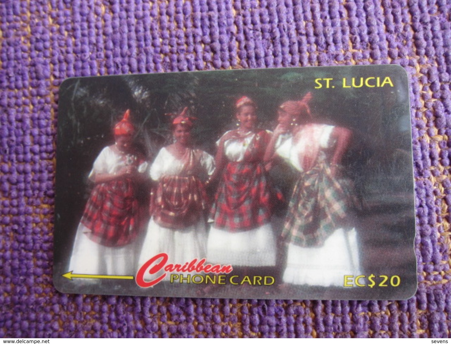 GPT Phonecard,201CSLB,women Wearing National Dress,used - Sainte Lucie