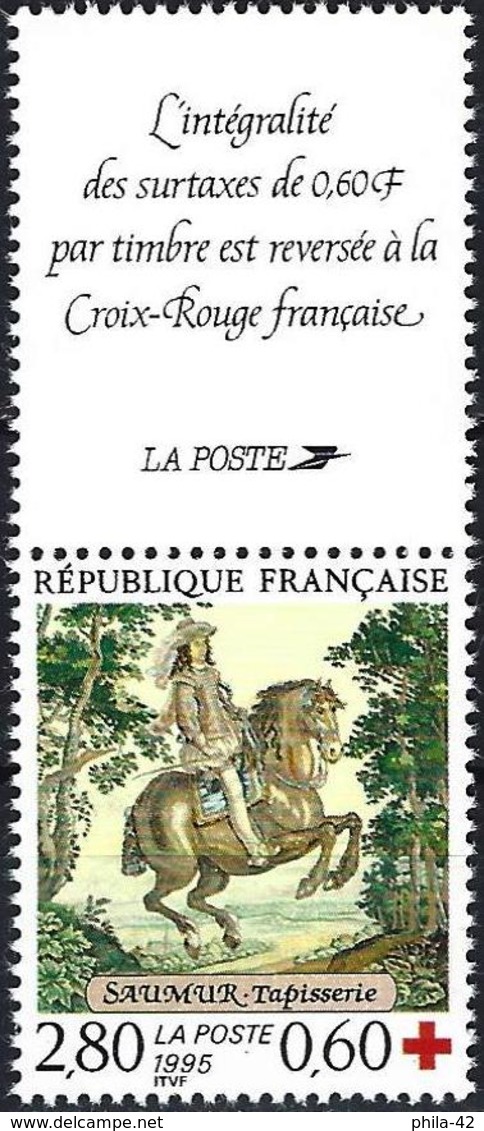 France 1995 - King Louis XIII ( Mi 3091C - YT 2946a ) MNH** + Vignette - Neufs