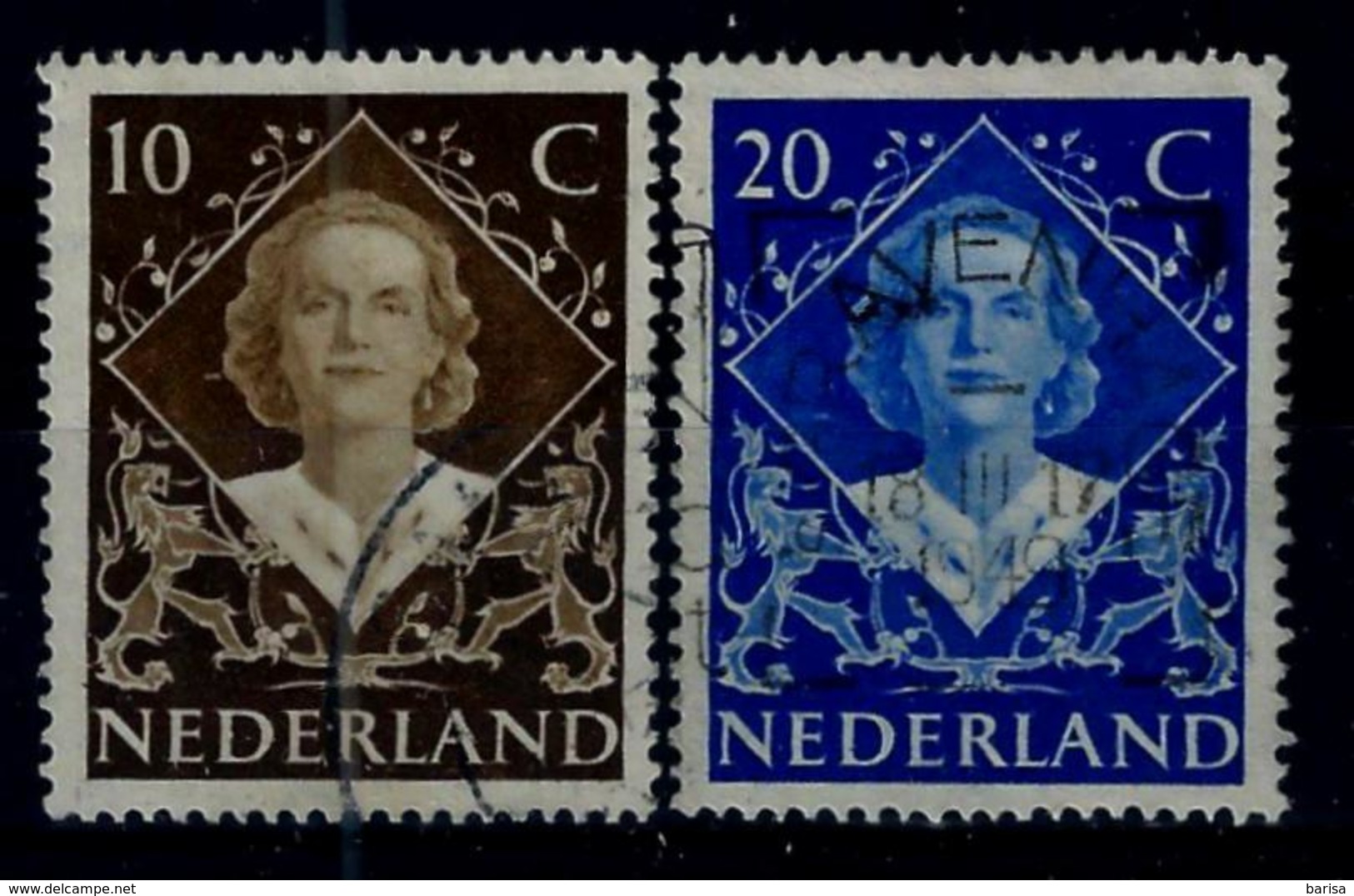 Nederland 1948: Inhuldigingszegels Koningin Juliana. Gebruikt (o) - Gebruikt