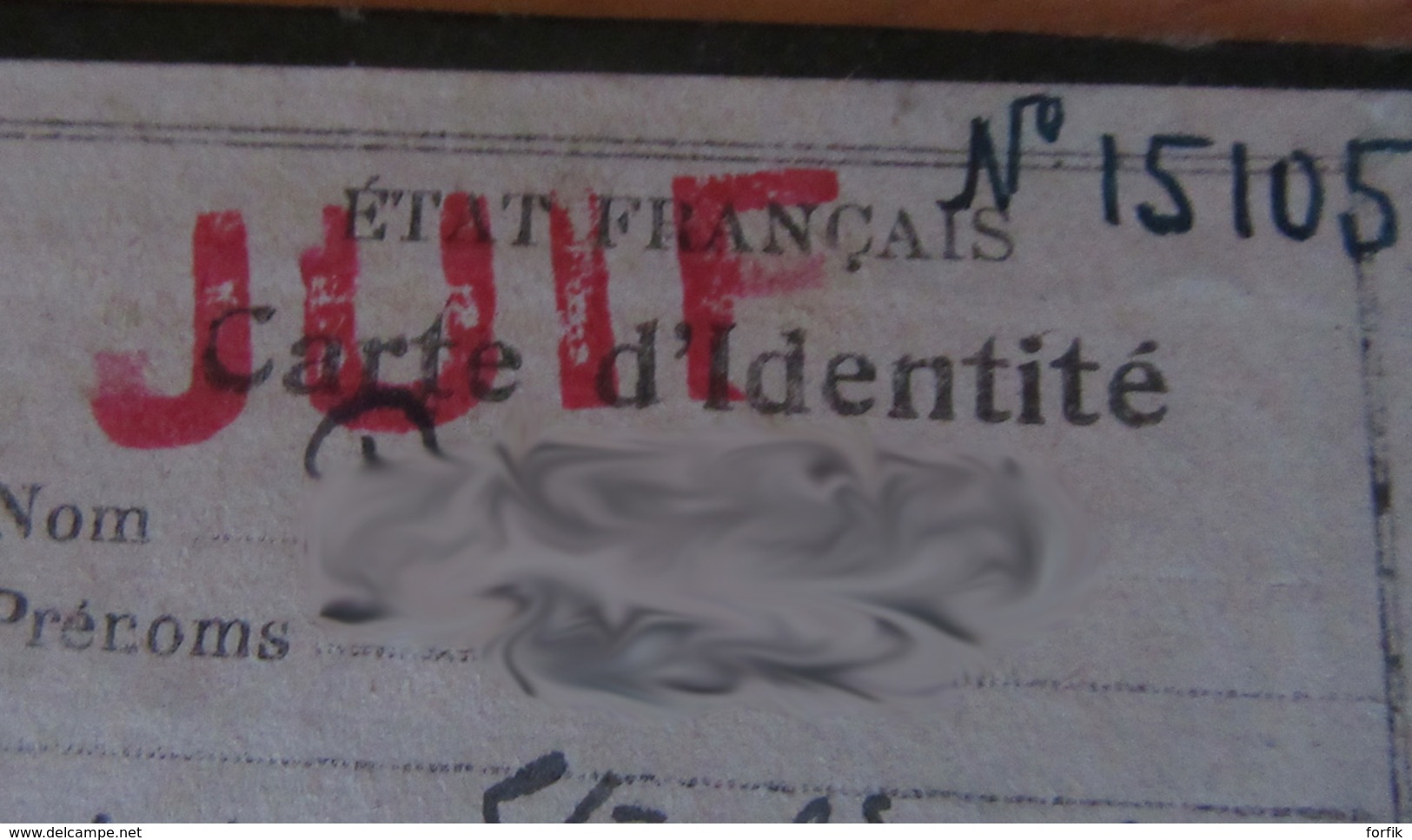 France - Rare Carte D'identité D'un étudiant De Marseille Avec Mention "Juif" Au Tampon Datée De 1943 + Timbres Fiscaux - Documents Historiques