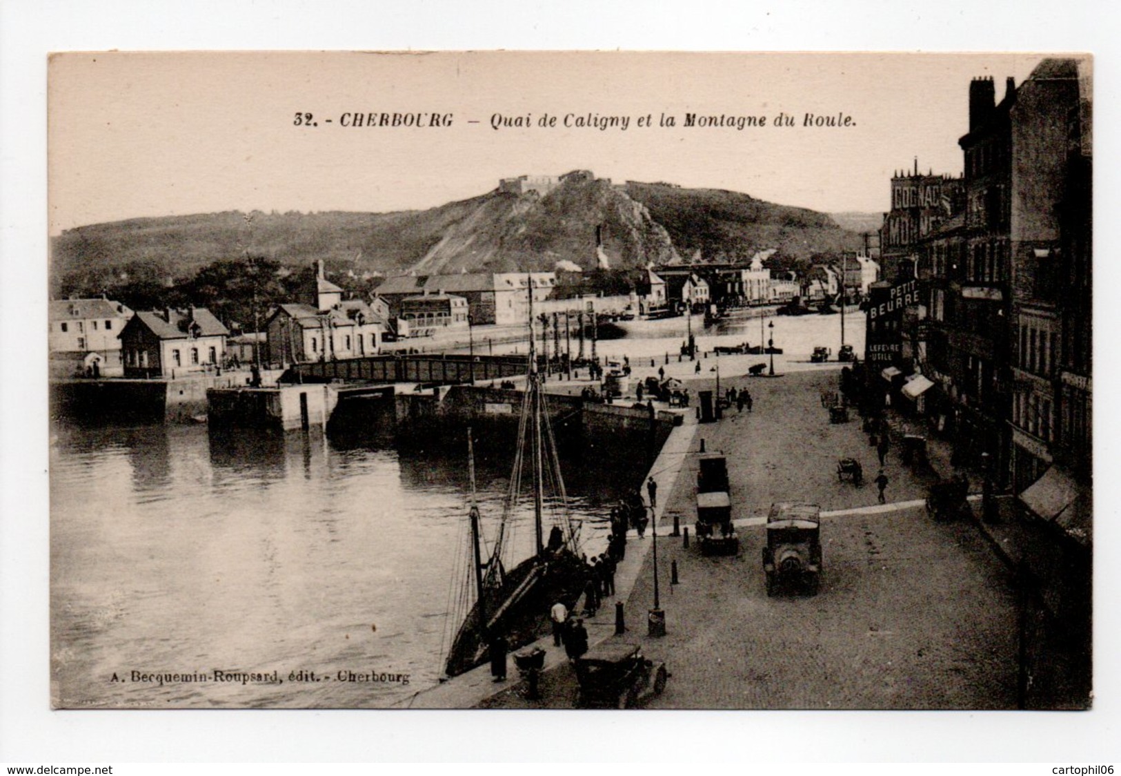 - CPA CHERBOURG (50) - Quai De Caligny Et La Montagne Du Roule - Edition Becquemin-Roupsard N° 32 - - Cherbourg