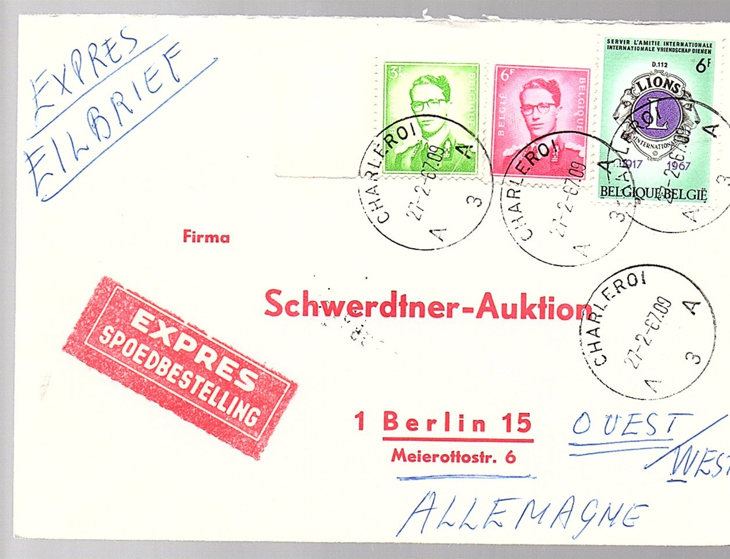 Charleroi Expres TRANSITS ? > Berlin (428) - Cartas & Documentos