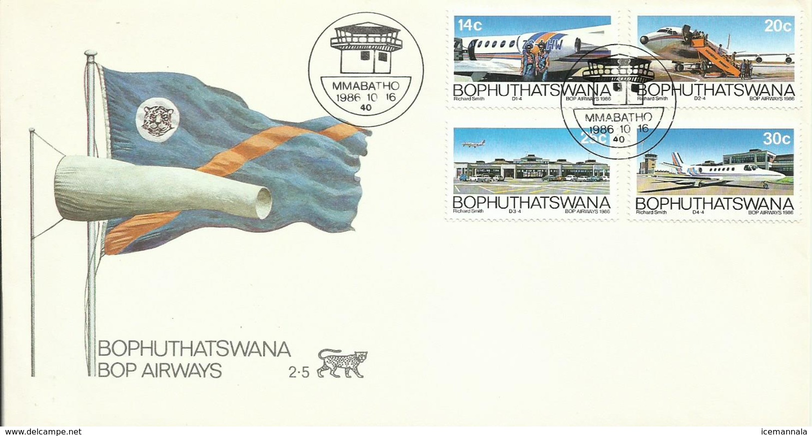 BOPHUTHATSWANA  SOBRE AEREO - Bophuthatswana
