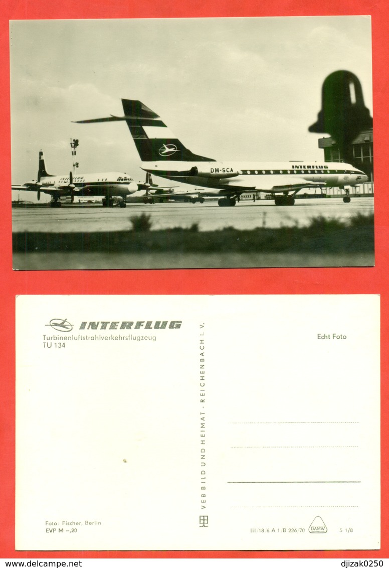 "Tu-134". GDR 1970. Postcard New. - Airships