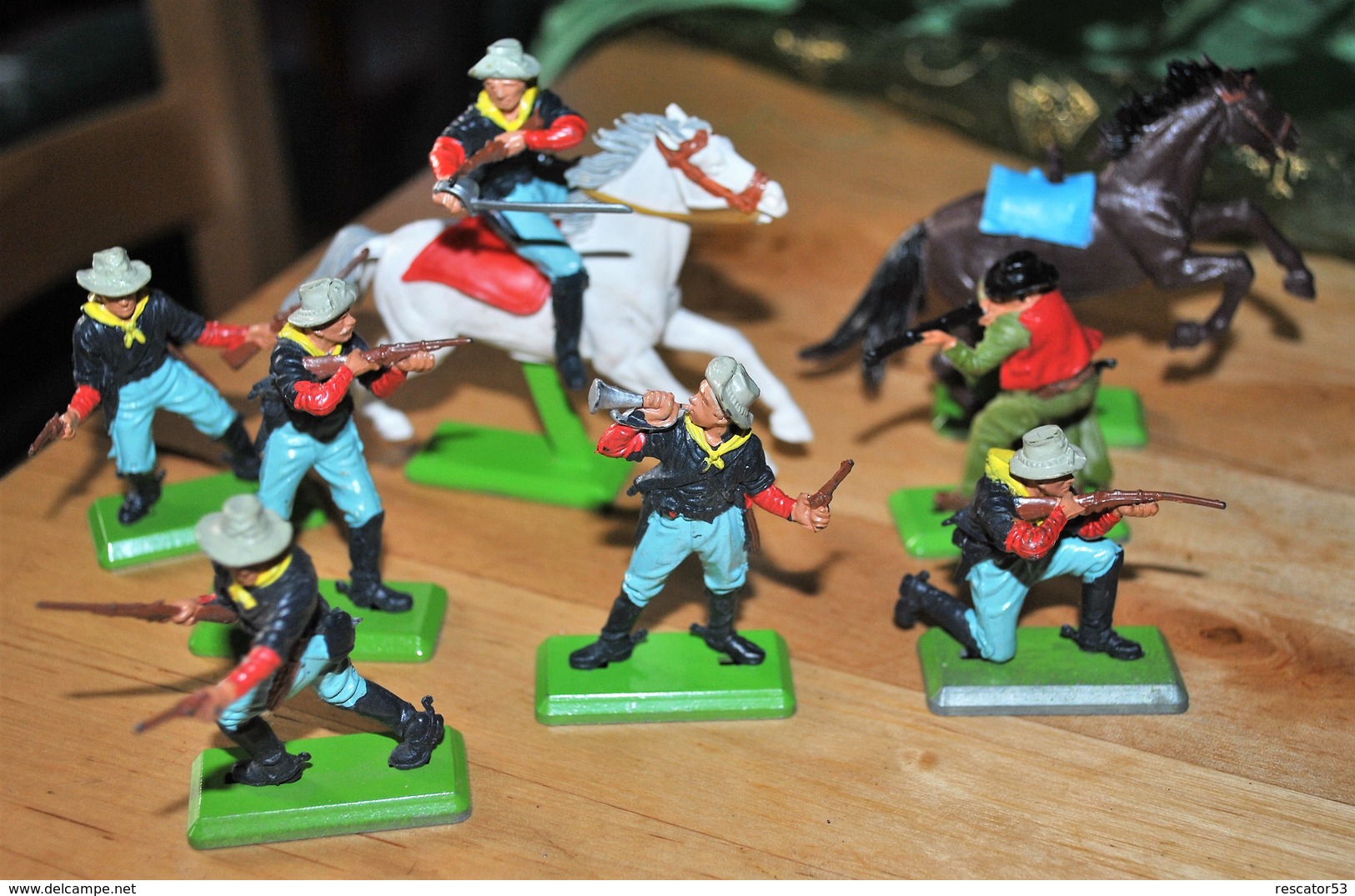 Rare Lot De 6 Cow-boys +1 Cavalier+1 Cheval Marque Britains Deetails 1971 - Other & Unclassified