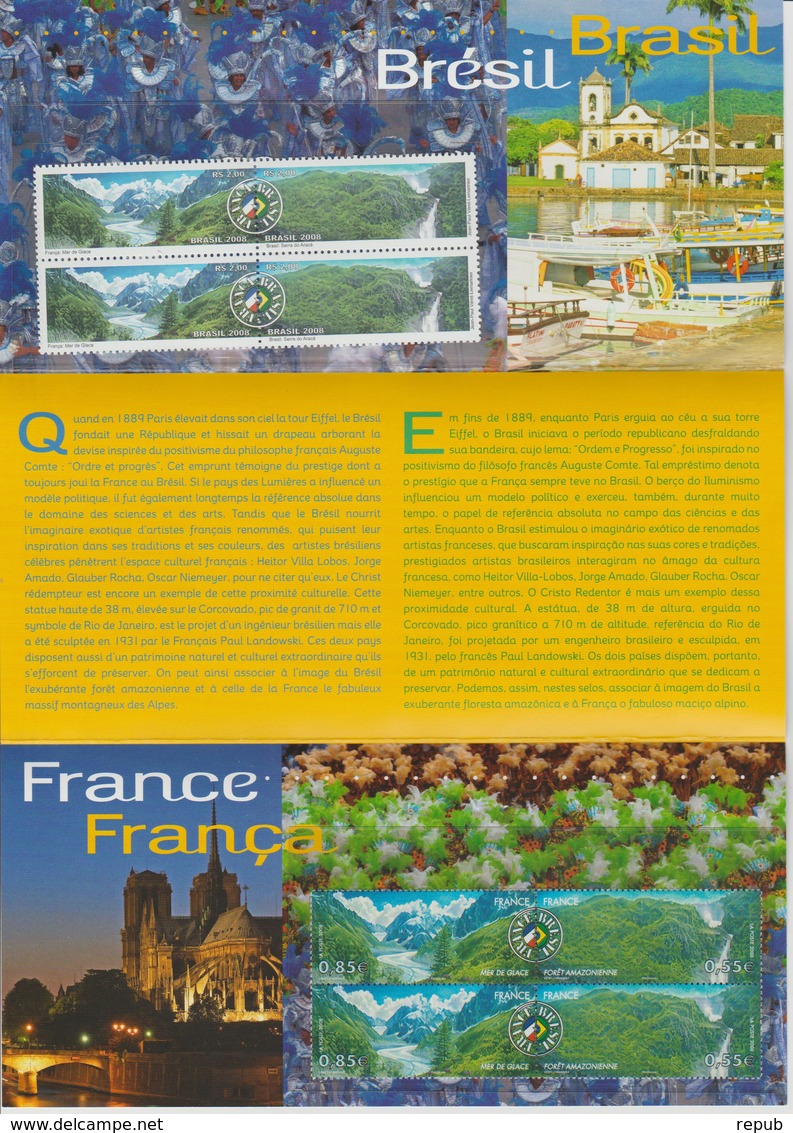 France Pochette Emission Commune 2008 France-Brèsil - Sonstige & Ohne Zuordnung