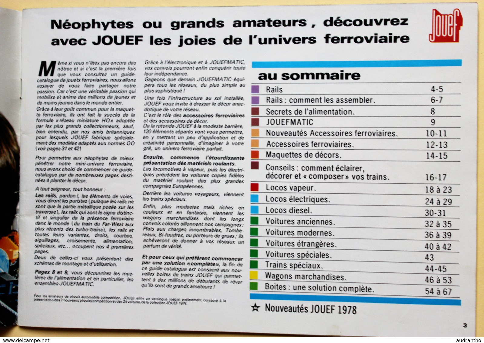 1978 1979 Catalogue JOUEF Collection Trains HO Train électrique Accessoires - French