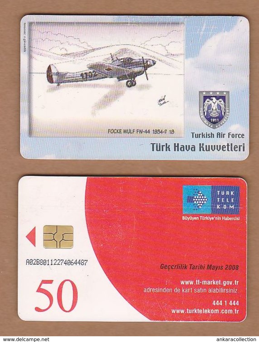 AC - TURK TELECOM PHONECARDS -  FOCKE WULF FW - 44 1934 - ? ( 18 ) CREDITS : 50 DATE : 2006 - Avions