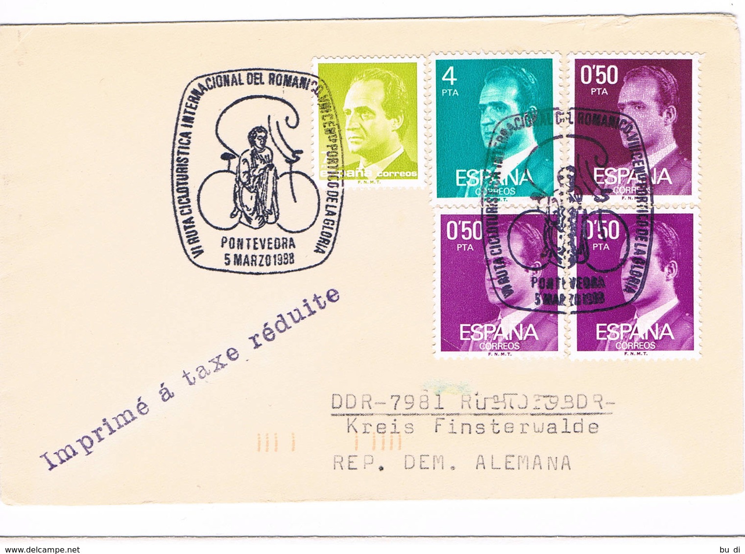 Spanien - Spain - Sonderstempel Pontevedra - Fahrrad, Bicycle, Bicicleta, Fiets - Briefe U. Dokumente