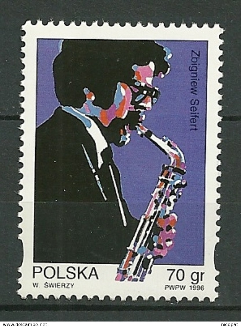 POLAND MNH ** 3404 Hommage Au Musicien De Jazz Zbigniew Seifert, Musique Saxophone - Unused Stamps