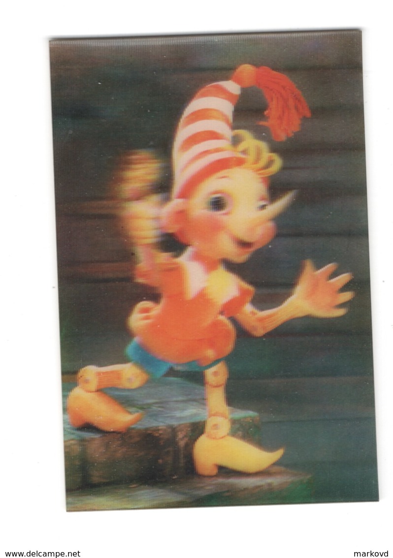 1280  Soviet Russia  3D Lenticular Pinochio Buratino Cartoon - Small : 1981-90