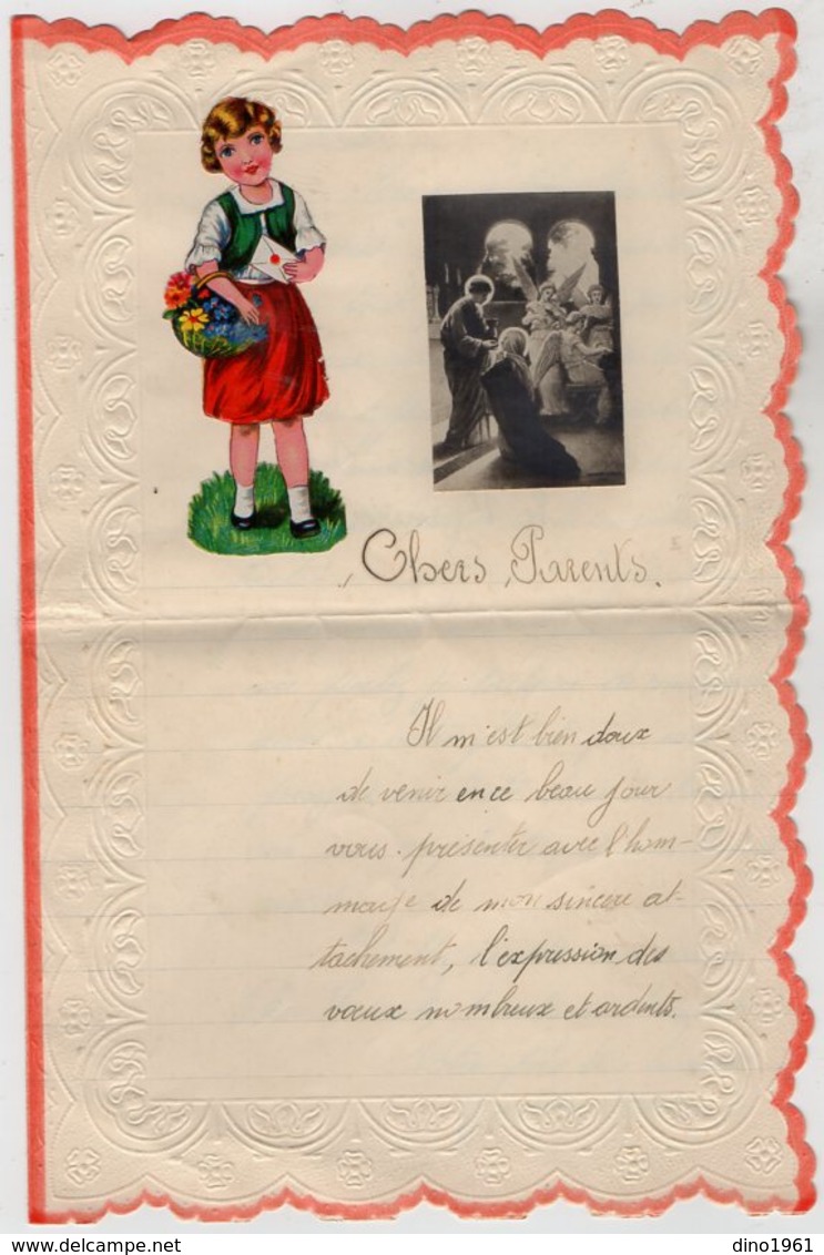 VP13.689 - Sart Dames Avelines ( VILLERS LA VILLE ) 1943 - Lettre Illustrée Découpis Enfant Papier Gaufré - Kinderen