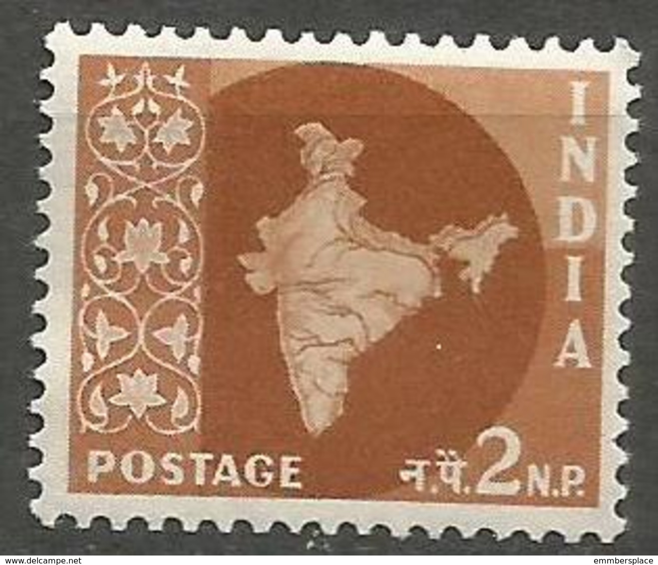 India - 1958 Map Of India 2np MLH *    SG 376  Sc 276 - Unused Stamps