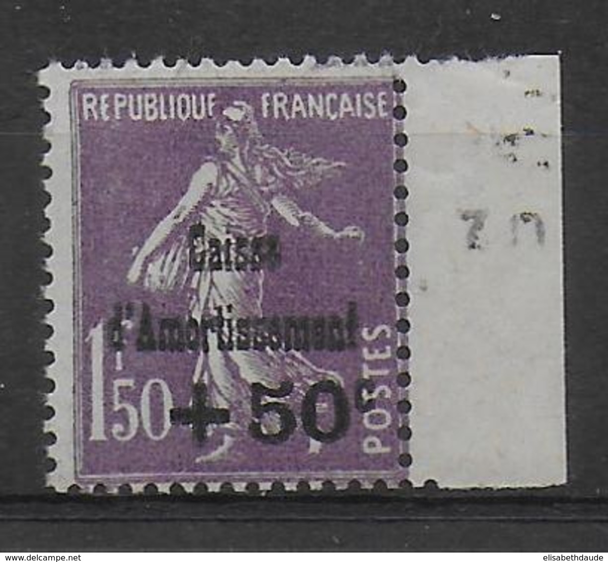 1930 - YVERT N° 268 ** - LUXE SANS CHARNIERE  - COTE = 200 EUR. - SEMEUSE CAISSE D'AMORTISSEMENT - 1927-31 Sinking Fund